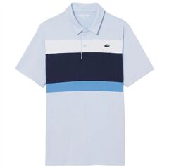 Теннисное поло Lacoste Ultra Dry Stretch Colour-Block - light blue/navy blue/white