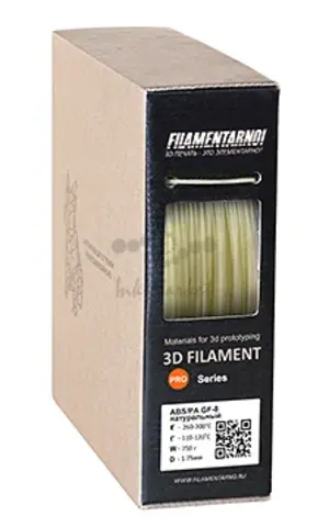 Пластик для 3Д принтера Filamentarno! ABS/PA GF-8 натуральный, 8% стекловолокна 750 г, 1.75 мм