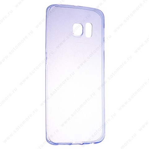 Накладка силиконовая ультра-тонкая для Samsung Galaxy S6 Edge G9250 прозрачно-синяя