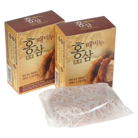 MUKUNGHWA Soap Мыло-скраб красный женьшень, 100 гр Miso Red Ginseng Scrub Soap(for pharmacy) 100g