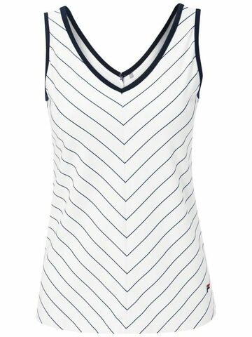 Топ теннисный Fila Top Caroline W - white/peacoat blue stripe