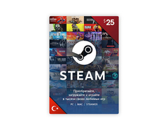 Карта оплаты Steam 25 USD Turkey [Цифровая версия] (для ПК, цифровой код доступа)