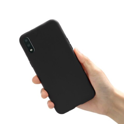 Чехол силиконовый Silicone Cover (без лого) для Samsung A02, M02 (Черный)