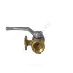 Кран для манометра 3-ходовой латунь 11б38бк/11б18бк Ду 15 Ру16 ВР G1/2"-М20х1,5 с рукояткой с фланцем ВИПРА КПТ 3.05.00-01А