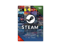 Карта оплаты Steam 50 USD Turkey [Цифровая версия] (для ПК, цифровой код доступа)