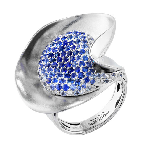 Кольцо с Сапфирами и Бриллиантами, R0130-0/7