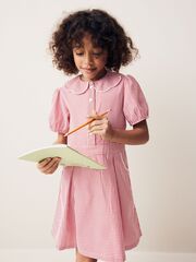 Платье школьное с воротником для девочки Next Q77-070, Красный, Белый