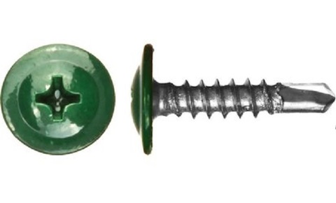 Саморез с прессшайбой со сверлом 4,2х16 (RAL6005(Зеленый мох))