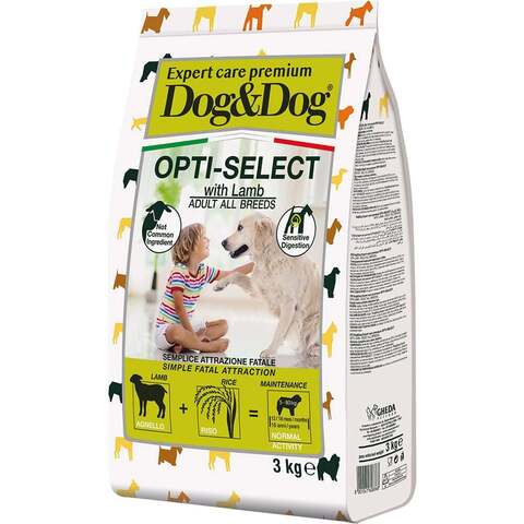 Dog&Dog Expert Premium Opti-Select сухой корм для взрослых собак (ягненок) 3кг
