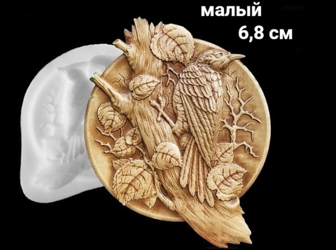 Силиконовый молд Дятел (медальон) № 0468 -м