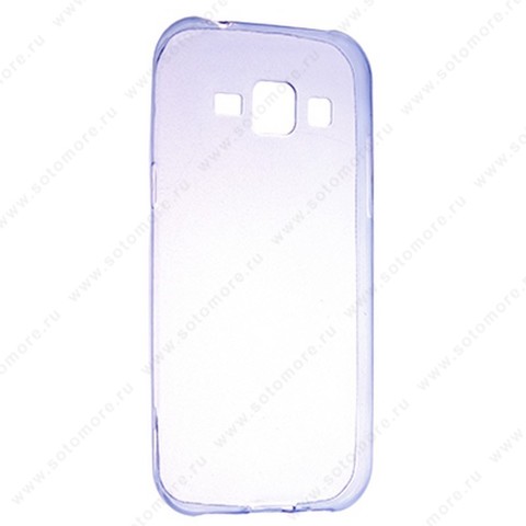 Накладка силиконовая ультра-тонкая для Samsung Galaxy J1 2015 прозрачно-синяя
