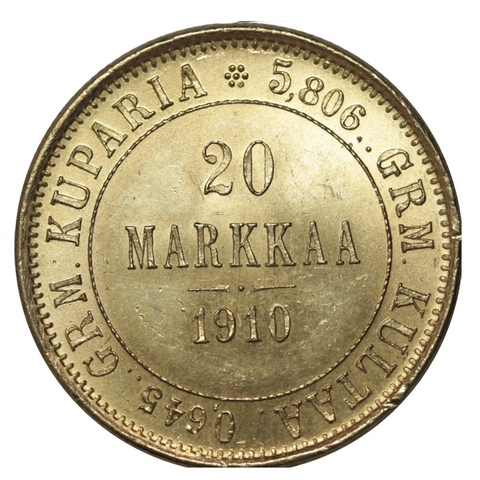 20 МАРОК 1910 года золото