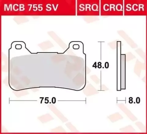 Колодки тормозные дисковые MCB755CRQ