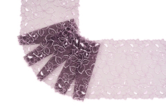 Вышивка на сетке эластичная фиолетовая/розовая 18 см
