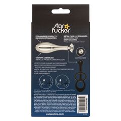Серебристая анальная пробка Teardrop Plug с силиконовыми кольцами для пениса и мошонки - 