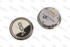 Кнопка (кнопочный модуль) BBP-R550-MRWM-S-W-08-C "8 этаж", круглая, статическая белая подсветка, с кодом Брайля.