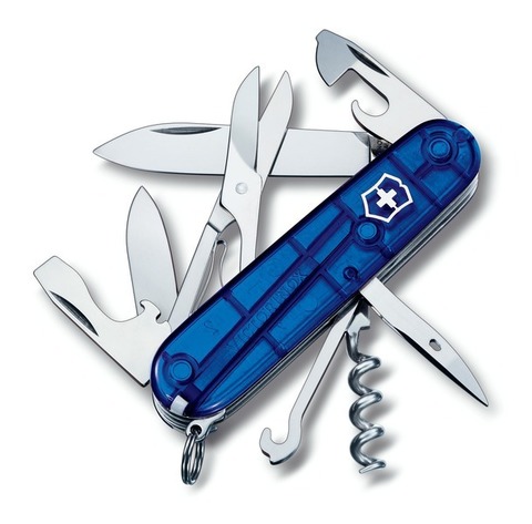 Складной нож Victorinox Climber Blue Trans (1.3703.T2) 91 мм., 14 функций, полупрозрачный синий