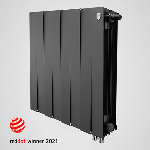 Радиатор биметаллический Royal Thermo PianoForte Noir Sable 500 VDR с правым нижним подключением (черный) - 10 секций