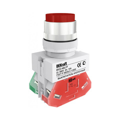 25020 Выключатель кнопочный ВК22-ABLFP-RED DEKraft