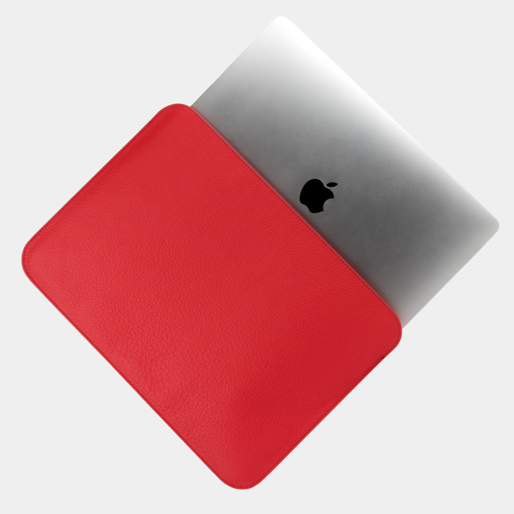 Чехол для MacBook 13-14' и документов из кожи теленка, красного цвета ...