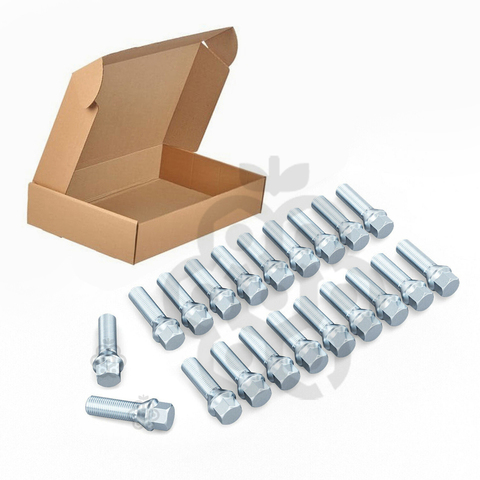 Болт колёсный М12x1.5 длина 32мм ключ 17мм конус хром (16 шт) для Lada XRAY, Vesta, BMW 1 ,3, 5, 6, 7, Z1, Z2, Z4, X1, Daewoo, Mini, Opel, Suzuki Ingis, Subaru Justy, Renault, Логан, Рено, Веста, Лада и др.