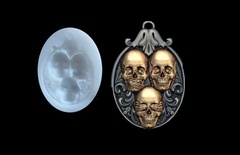 Силиконовый молд Подвеска с черепами