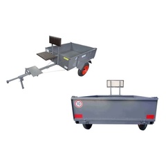 Тележка прицепная DDE (складная, г/п 400кг, кузов 1300x1100x350) разгрузка - способом опрокидывания, тормоза - ленточные