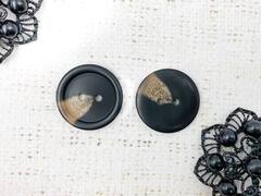 Пуговицы, d 2,8 см, чёрный с бежевым