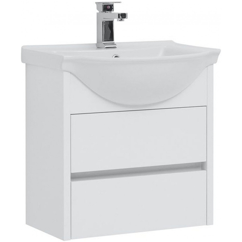 Aquanet 243667 Компл.2 - Тумба Сидней 60 цв.белый глянец (раковина Аква) (243667)