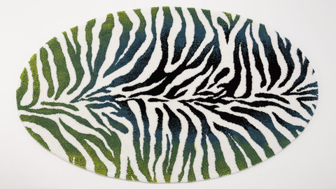Коврик овальный 90х145 Abyss & Habidecor Кару 205 с зебровым узором