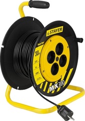 STAYER MS-207 ПВС 2х0.75 30м 2200Вт, Удлинитель на катушке (55073-30)
