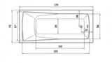 Прямоугольная акриловая ванна АВЕНТУРА 170