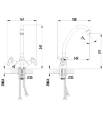 Смеситель для кухни с поворотным изливом LEMARK CONTOUR – LM7404C