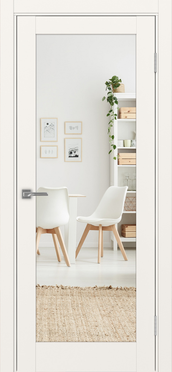 Дверь межкомнатная Оптима Порте Турин 501.2 (зеркало одностороннее), цвет бежевый, экошпон, зеркало