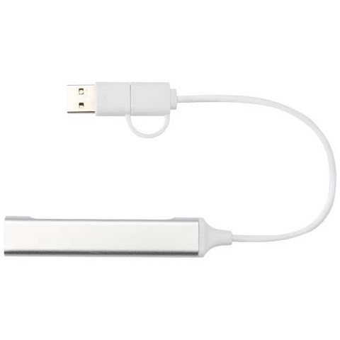 Alkaid 4-портовый концентратор USB-A и Type-C из переработанного алюминия с двумя входами