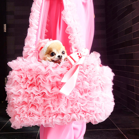 046 Кружевная сумка-переноска для собаки малых пород до 4 кг "Мечта" / "Dream" - Wooflink