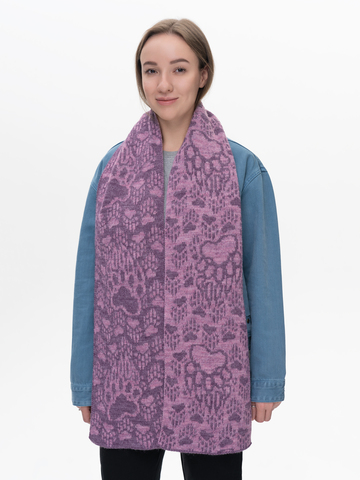 Шарф «Медвежий След» сиреневого цвета (Без бахромы)