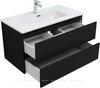 Aquanet 344763 Тумба с раковиной Вега 2.0 90 2 ящ. цв.черный (раковина Flat) (344763)
