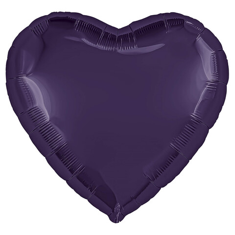 Шар сердце, темно-фиолетовый, 45 см