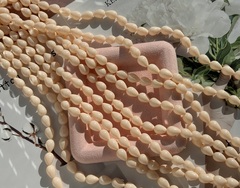 Нить бусин для украшений Капля 9,5х13,5мм, "Майорка-Нежный персик" (имитация)