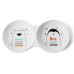 Triol Миска керамическая двойная 