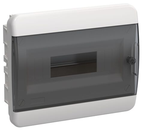 TEKFOR Корпус пласт. ЩРВ-П-12 IP41 черн. прозр. дверь IEK