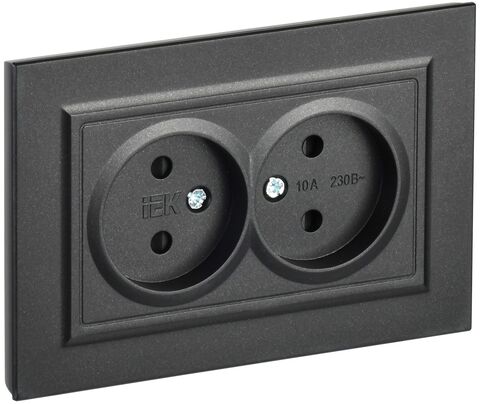 BRITE Роз. 2-я без з/к с з/ш 10А в сб. РСш12-2-БрЧ черн. IEK