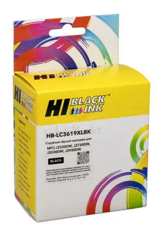 Картридж Hi-Black (C3619XLBK) для Brother MFC-J2330DW, J2730DW, J3530DW, J3930DW, Bk
