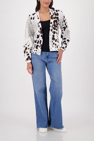 Monari Кардиган из плотного хлопка в леопардовый узор