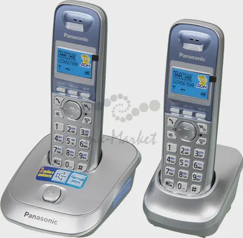 Радио-телефон Dect Panasonic KX-TG2512RUS серебристый (2 трубки) АОН