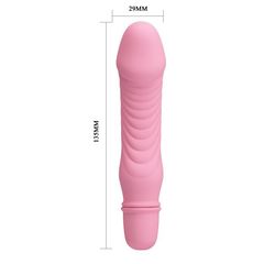 Нежно-розовый мини-вибратор Stev -13,5 см. - 
