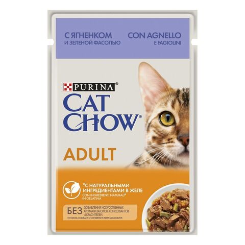 Purina Cat Chow пауч для кошек (ягненок/зеленая фасоль) 85 г