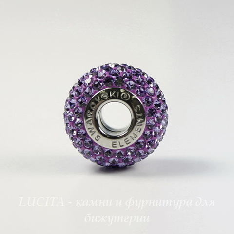 80101 Бусина Сваровски BeCharmed Pave Tanzanite 14х9 мм