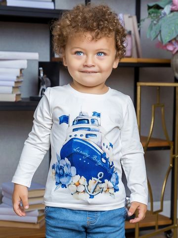 Лонгслив "Яхта в цветах"